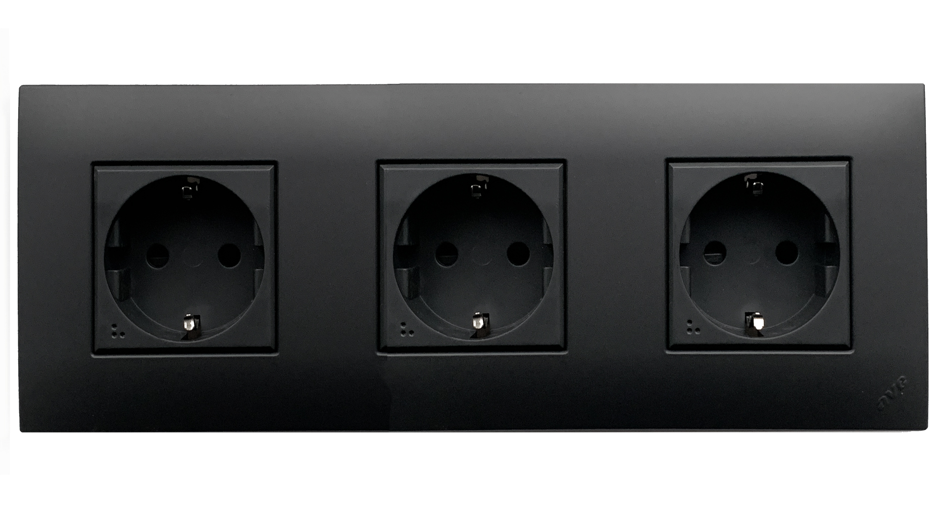 AVE Steckdose YOUNG 3-fach Graphit-Schwarz. Matt. AVE s.p.a.