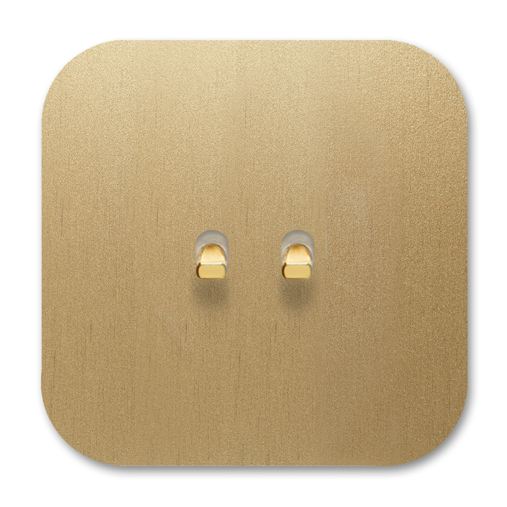 Kipphebel-Lichtschalter Metall Gold / Messing 2-fach. Cube Series