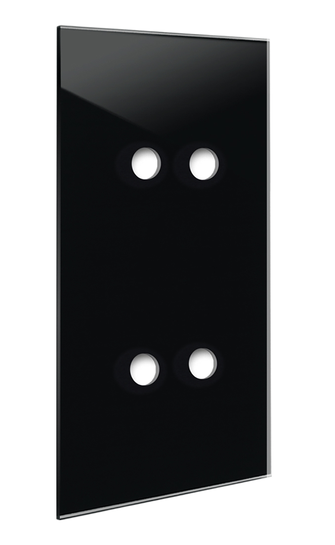 YORK Black Glass-Effect 4-Gang Cover Plate by ROHDE+ROHDE