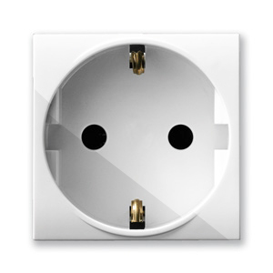 Schuko-Steckdoseneinsatz (Typ F). Weiß.