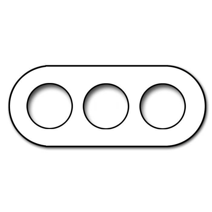Steckdosen-Rahmen Metall Retro 3-fach. Vectis Round series