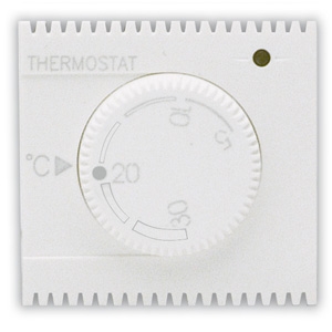 Drehknopf-THERMOSTAT. Weiß glänzend