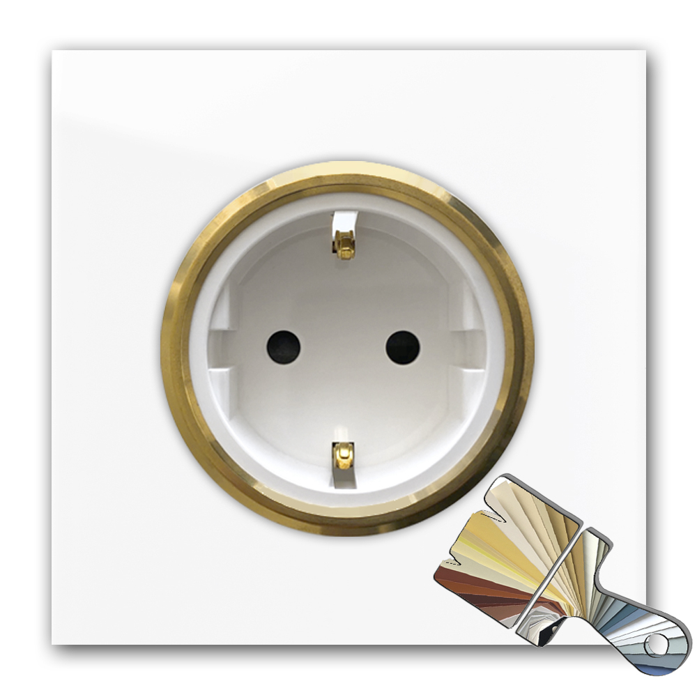Steckdose in RAL Wunschfarbe mit Gold. MAXIM