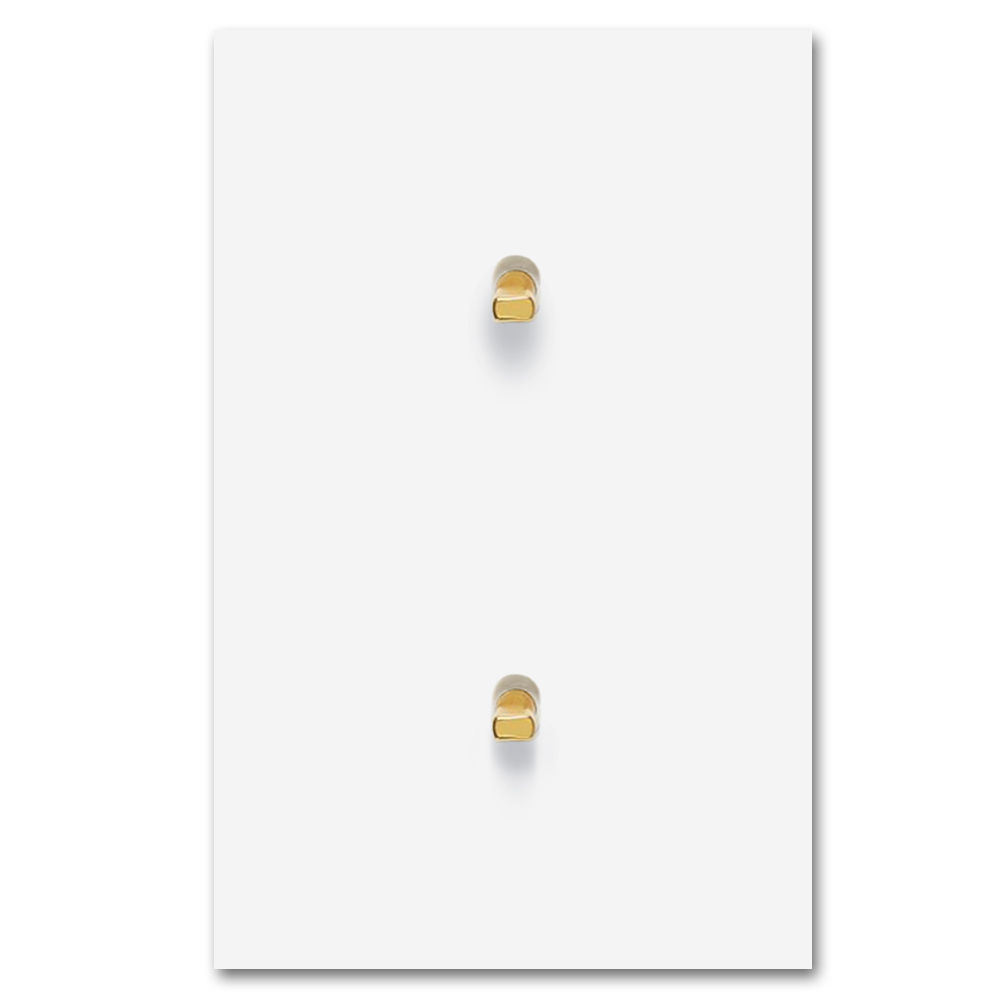 Retro-Lichtschalter Metall Weiß matt doppelt golden Square Series