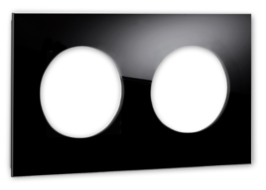 Rahmen MAXIM 2-fach in Schwarz mit runden Ausschnitten. ROHDE+ROHDE