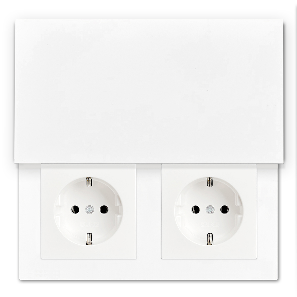 Unsichtbare Design-Steckdose PURIST – 2-fach, weiß. Doppelte Steckdose verstecken