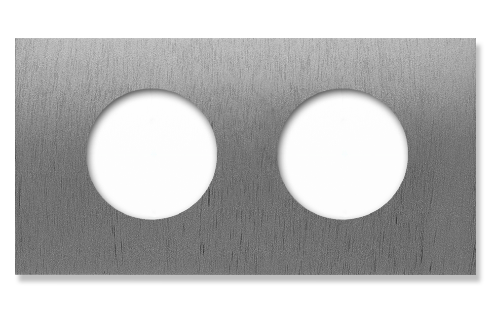 Steckdosen-Rahmen Metall Titanium 2-fach waagerecht. Vectis Square series