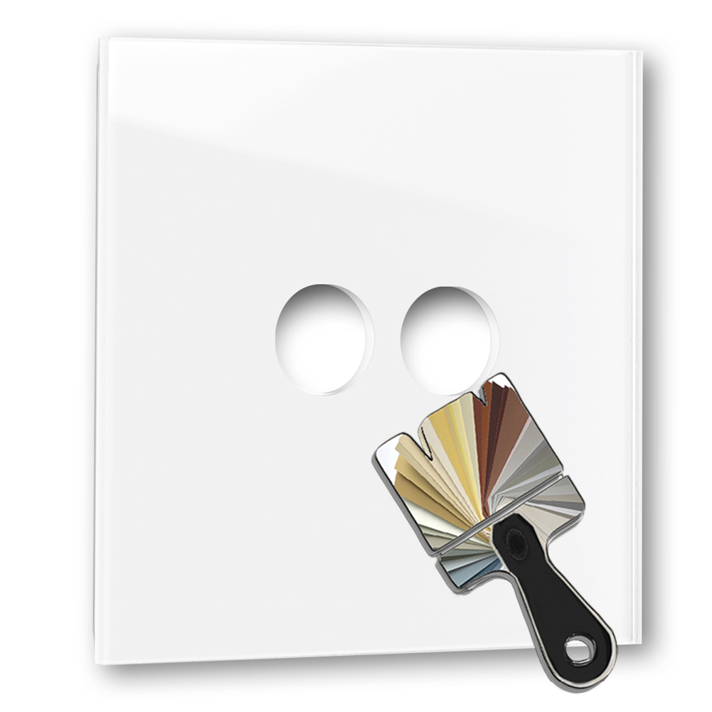 Retroschalter-Blende CAMBRIDGE - Glas-Optik 2-fach in Farrow & Ball-Farbe.