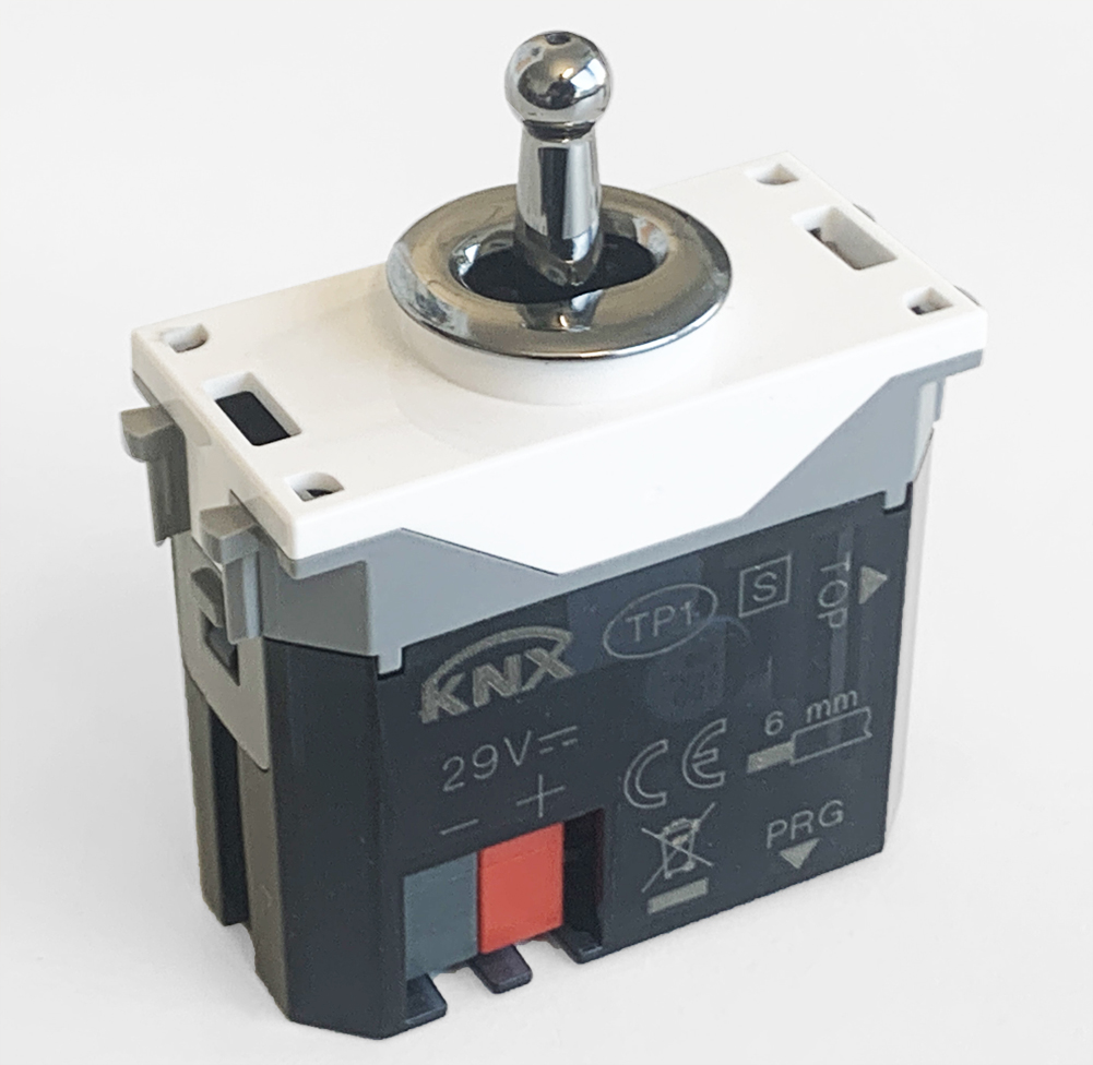 CAMBRIDGE KNX-Schalter-Einsatz mit Kipphebel. Chrom.